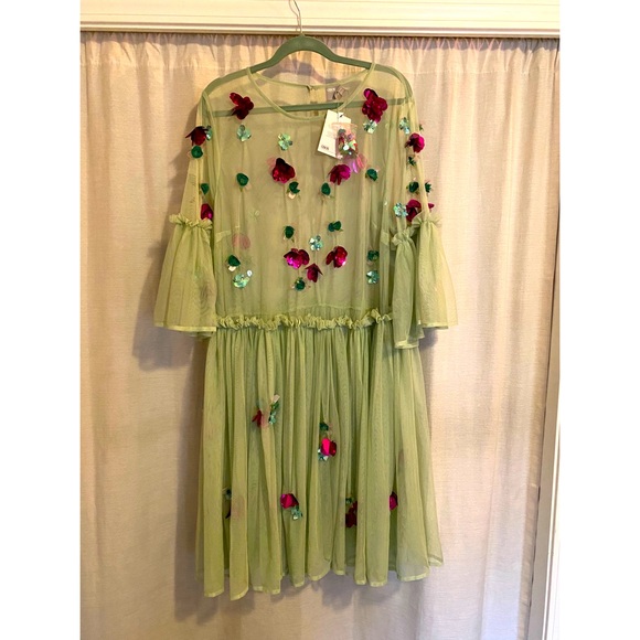 ASOS Curve Dresses & Skirts - ASOS tiered mini dress 3D flowers! (SZ 20)